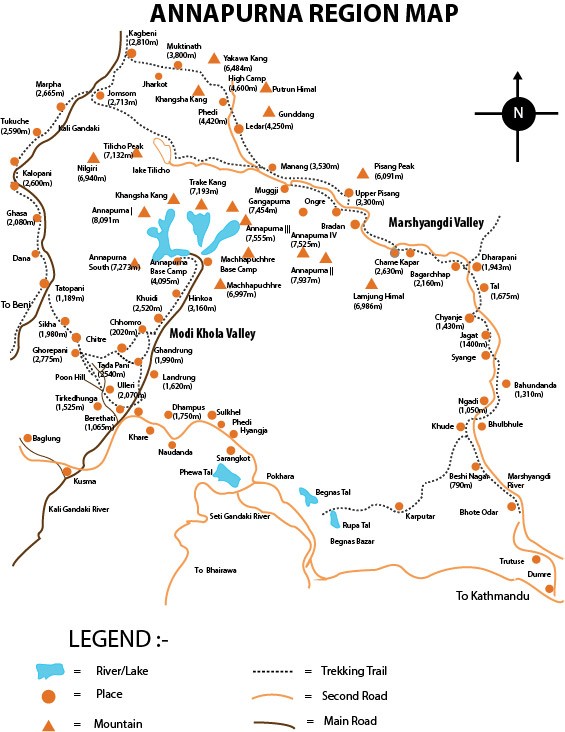 Annapurna Base Camp Trek map